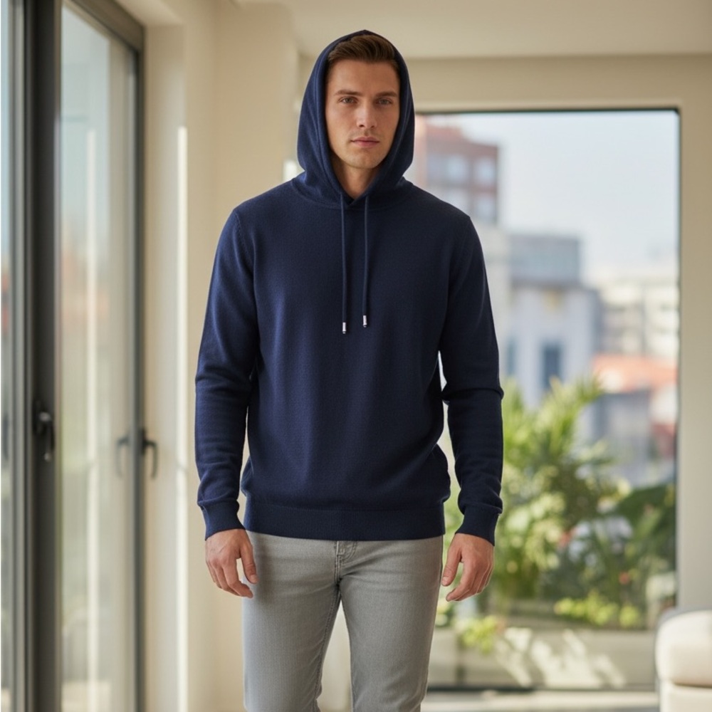 Hugo Boss Trapani Men's Knitted Hoodie
Dark Blue Sz S